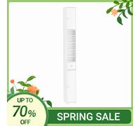 SoBuy BZR34-II Armoire de bain haute Armoire de bain avec rayons en bois massif réglables Meubles de salle de bain peu encombrants BLANC