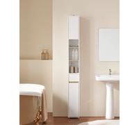 SoBuy BZR34 Meuble haut à 5 compartiments Meuble de salle de bain avec 1 tiroir et portes Meuble de salle de bain Blanc BHT environ 20x180x20cm MULTI