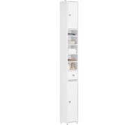 SoBuy BZR34-W Armoire de salle de bain Armoire à colonne Armoire de toilette L20xP20xH180cm - Blanc