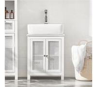 SoBuy BZR35-W Meuble sous-Lavabo Meuble sous-Vasque à 2 étages et 2 Portes Meuble de Blanc G