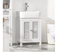 SoBuy BZR35-W Meuble sous-Lavabo sous-Vasque à 2 étages et 2 Portes de Salle de Bain - 50 x 33 x 60cm