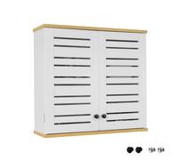 Sobuy Bzr42-W Meuble Haut De Salle De Bain Avec 2 Portes Placard Commode Meuble De Rangement Mural Armoire Suspendue- 60x19x56 Cm Blanc