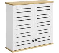 SoBuy BZR42-W Meuble Haut de Salle de Bain avec 2 Portes Placard Commode Meuble de Rangement Mural Armoire Suspendue