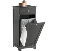 SoBuy BZR73-DG Meuble Bas de Salle de Bain Corbeille à Linge Armoire Toilette Meuble de Rangement avec 1 Tiroir et 1 Panier à Linge