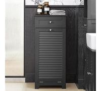 Meuble Bas de Salle de Bain BZR73-DG SoBuy - avec1 Tiroir et 1 Panier à Linge - Gris - 40x38x90cm