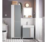 SoBuy BZR76-HG Meuble Colonne de Salle de Bain Placard Armoire Toilette Haute Etagères de Rangement