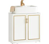 SoBuy BZR86-W Armoire basse pour lavabo Armoire de salle de bains