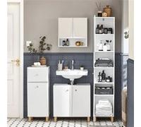 Sobuy Meuble Colonne De Salle De Bain Avec 6 Compartiments De Rangement, Bzr91-W Multicolore
