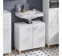 SoBuy BZR92-W Meuble sous-lavabo Salle de bain Armoire sous-lavabo Meuble de salle de bain blanc LHT env : 60x60x30cm