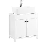 SoBuy BZR98-W Meuble sous-lavabo Salle de bain Armoire sous-lavabo Meuble de salle de bain blanc LHT environ 60x60x35cm
