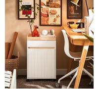 SoBuy Caisson de Bureau à Roulettes avec Tiroirs, Meuble de Rangement Bureau, Organiseur Mobile 40x40x63 cm, Blanc
