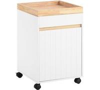 SoBuy Caisson de Bureau à Roulettes avec Tiroirs, Organisateur de Rangement Blanc