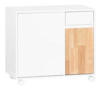 SoBuy Caisson de Bureau à Roulettes avec Tiroirs, Organisateur de Rangement Blanc