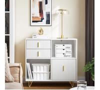 SoBuy Caisson de Bureau ASK11-W avec 3 Tiroirs et 2 Compartiments Ouverts Organiseur Bureau, 80x40x75 cm, Blanc