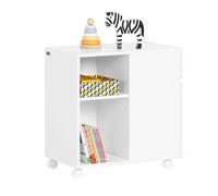 Caisson De Bureau À Roulettes Effet Bois Blanc Avec Tiroir Et Portes Blanc