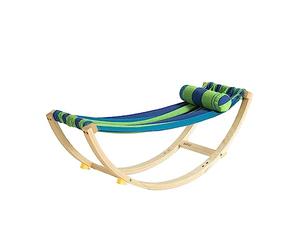 SoBuy Chaise a Bascule, Lit Enfant Bébé, Hamac Enfant, Chaise Longue à Bascule pour Enfant, Rocking-Chair, pour Chambre d'enfant, Patio, Salon, Jardin, 124x36x45 cm, KMB16-J