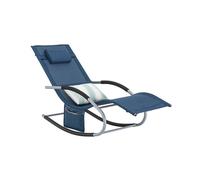 SoBuy OGS28-NB Chaise Longue Transat de Jardin Bascule avec Appui-Tête Réglable, Pochette de Rangement et Repose-Pieds, Confort Ergonomique, pour Extérieur, Balcon, Plage