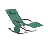 SoBuy OGS28-WD Chaise Longue Transat de Jardin Bascule avec Appui-Tête Réglable, Pochette de Rangement et Repose-Pieds, Confort Ergonomique, pour Extérieur, Balcon, Plage