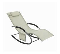 SoBuy Chaise Longue Transat Pliable Jardin Fer - Beige