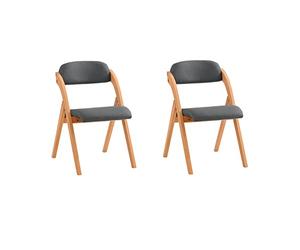 SoBuy Chaise Pliante Bois Confortable x2, rembourrée & montée, 47,5x77x59cm