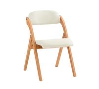 SoBuy Chaise Pliante Bois Rembourrée Ergonomique Chaise Cuisine, Bureau ou Salon Compacte Blanc L47.5xP59xH177cm
