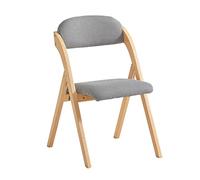SoBuy Chaise Pliante Bois Rembourrée Ergonomique - Chaise de Cuisine et de Bureau Compacte pour Salle à Manger ou Salon, pour Petits Espaces, Gris Clair FST92-N