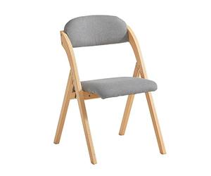 SoBuy Chaise Pliante en Bois Confortable - Chaise Pliante Interieur avec Assise rembourrée, Chaise Salle à Manger Bois Pliable pour Salon et Cuisine, Gris Clair 47,5 x 59 x 77 cm FST92-N