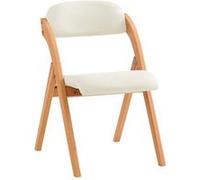 SoBuy Chaise Pliante Bois Rembourrée Ergonomique Chaise Cuisine, Bureau ou Salon Compacte Blanc L47.5xP59xH177cm