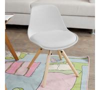 SoBuy® chaise pour enfant, petite chaise, pouf, hauteur d'assise 35cm, blanc, FST46-W