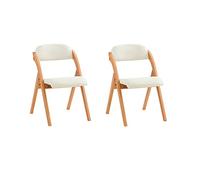 SoBuy Chaise Salle à Manger Lot de 2 Pliante Bois Rembourrée Ergonomique - Chaise de Cuisine et de Bureau Compacte pour Salle à Manger ou Salon, pour Petits Espaces Blanc FST92-Wx2
