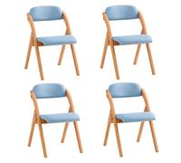 SoBuy Chaise Salle à Manger Lot de 4 Chaise Pliante Bois Rembourrée Ergonomique - Chaise de Cuisine et de Bureau Compacte pour Salle à Manger ou Salon, pour Petits Espaces Bleu FST92-BLx4