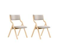 SoBuy Chaises Pliantes Tapissées Lot de 2, Chaise de Réunion en Bois avec Assise Rembourrée, Chaise Bureau Chaise Pliable Portable pour Cuisine, Bureau, Salon, Économie d'Espace Gris Clair FST40-HGx2