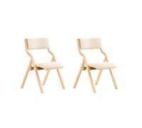 SoBuy Chaises Pliantes Tapissées Lot de 2, Chaise de Réunion en Bois avec Assise Rembourrée, Chaise Bureau Chaise Pliable Portable pour Cuisine, Bureau, Salon, Économie d'Espace Blanc FST40-Wx2
