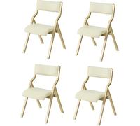 SoBuy Chaises Pliantes Tapissées Lot de 4, Chaise de Réunion en Bois avec Assise Rembourrée, Chaise Bureau Chaise Pliable Portable pour Cuisine, Bureau, Salon, Économie d'Espace Blanc FST40-Wx4