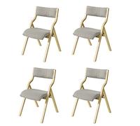 SoBuy Chaises Pliantes Tapissées Lot de 4, Chaise de Réunion en Bois avec Assise Rembourrée, Chaise Bureau Chaise Pliable Portable pour Cuisine, Bureau, Salon, Économie d'Espace Gris Clair FST40-HGx4