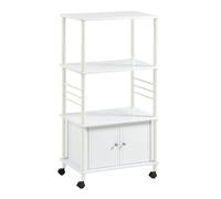 SoBuy Chariot de cuisine roulant en bois avec portes