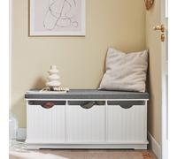 SoBuy® coffre à chaussures moderne,commode de siège,banc, armoire à chaussures,blanc, FSR30-W