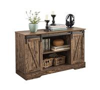 SoBuy Commode Meuble de Rangement Buffet Placard - Porte de Grange Coulissante + Étagères Réglables + Grande Capacité - pour Salon Couloir Cuisine Bureau Chambre - 120x40x70cm - FSB60-N