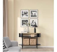 SoBuy Console d'entrée Bois et Métal avec 3 Étagères de Rangement Style Industriel pour Salon Couloir Bureau Noir 110x39x76 cm