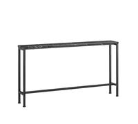 SoBuy Console Entrée Meuble Couloir Étagère Arrière Canapé - Plateau Effet Marbre Noir et Pieds Métal - Style Industriel Moderne pour Salon, Bureau, Chambre - 120x20x65cm - FSB19-SCH