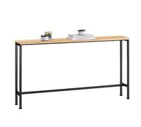 SoBuy Console Entrée Meuble Couloir Étagère Arrière Canapé - Structure Métal Robuste, Design Moderne Ultra Fin - Idéal pour Salon, Chambre, Entrée - 120x20x65cm, Nature et Noir, FSB19-E