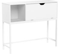 SoBuy Console Table d'appoint Table de couloir avec 1 vanne et compartiment de rangement Sideboard blanc BHL ca : 92x80x30cm