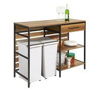 SoBuy Desserte à roulettes Cuisine, Meuble Cuisine Rangement avec Plan de Travail, Îlot Central Cuisine, Desserte de Cuisine Extérieur, 120x45x90 cm FSB71-PF