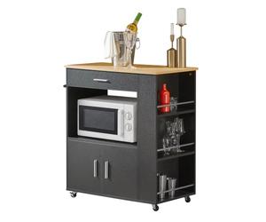 SoBuy Desserte Cuisine à roulettes freinées & Niche Micro-Ondes, 82x88x46cm