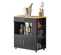 SoBuy FKW113-SCH Desserte Roulante Chariot de Cuisine à roulettes Buffet Multifonctionnel Noir