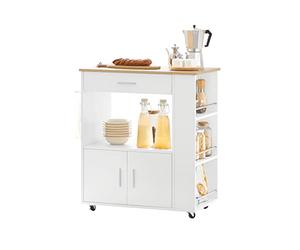 SoBuy Desserte Cuisine à roulettes Meuble Cuisine Rangement Desserte de Cuisine Plan de Travail Cuisine Buffet Cuisine Petit Meuble de Rangement Blanc 75x46x83 cm FKW113-WN