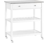 SoBuy Desserte Cuisine à Roulettes avec Plateau Inox, 81x90x45cm