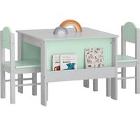 SoBuy Ensemble de bureau pour enfant, table pour enfant et 2 chaises, ensemble de bureau pour enfant avec 2 chaises, bureau pour enfant avec 2 bibliothèques latérales