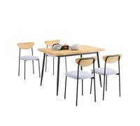 SoBuy Ensemble de Table à Manger 5 Pièces avec Chaises Confortables, Table de Cuisine Compacte pour Petits Espaces, Ensemble Table et Chaises 4, Idéale pour Salle à Manger, Cuisine, Salon OGT52-N