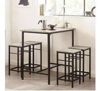 SoBuy Set de 1 Table + 4 Tabourets, Ensemble Table de Bar Bistrot + 4 Tabourets, Mange-Debout, Haute Cuisine, pour Salle à Manger, Cuisine, Salon, Blacon, Gris, OGT11-HG